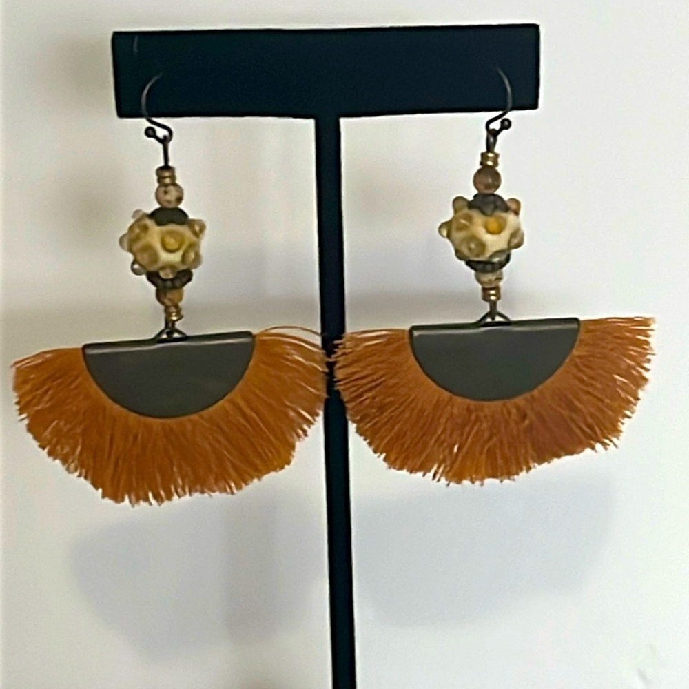 One of a kind funky boho earrings